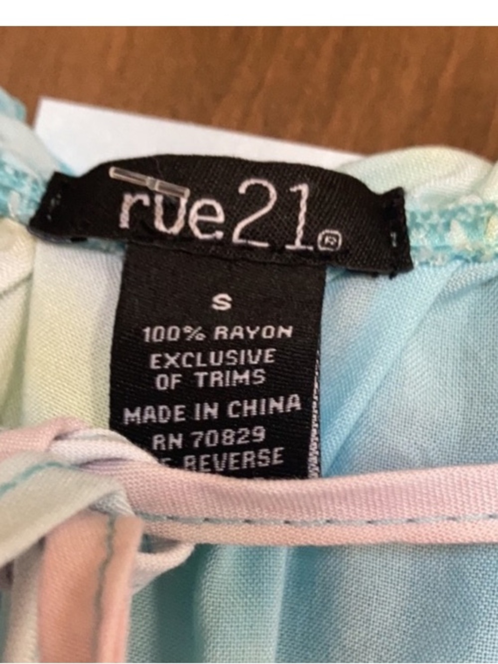 Rue21 dress puff sleeve pastel tie dye w tassel tie boho festival western S jrs - Picture 11 of 17